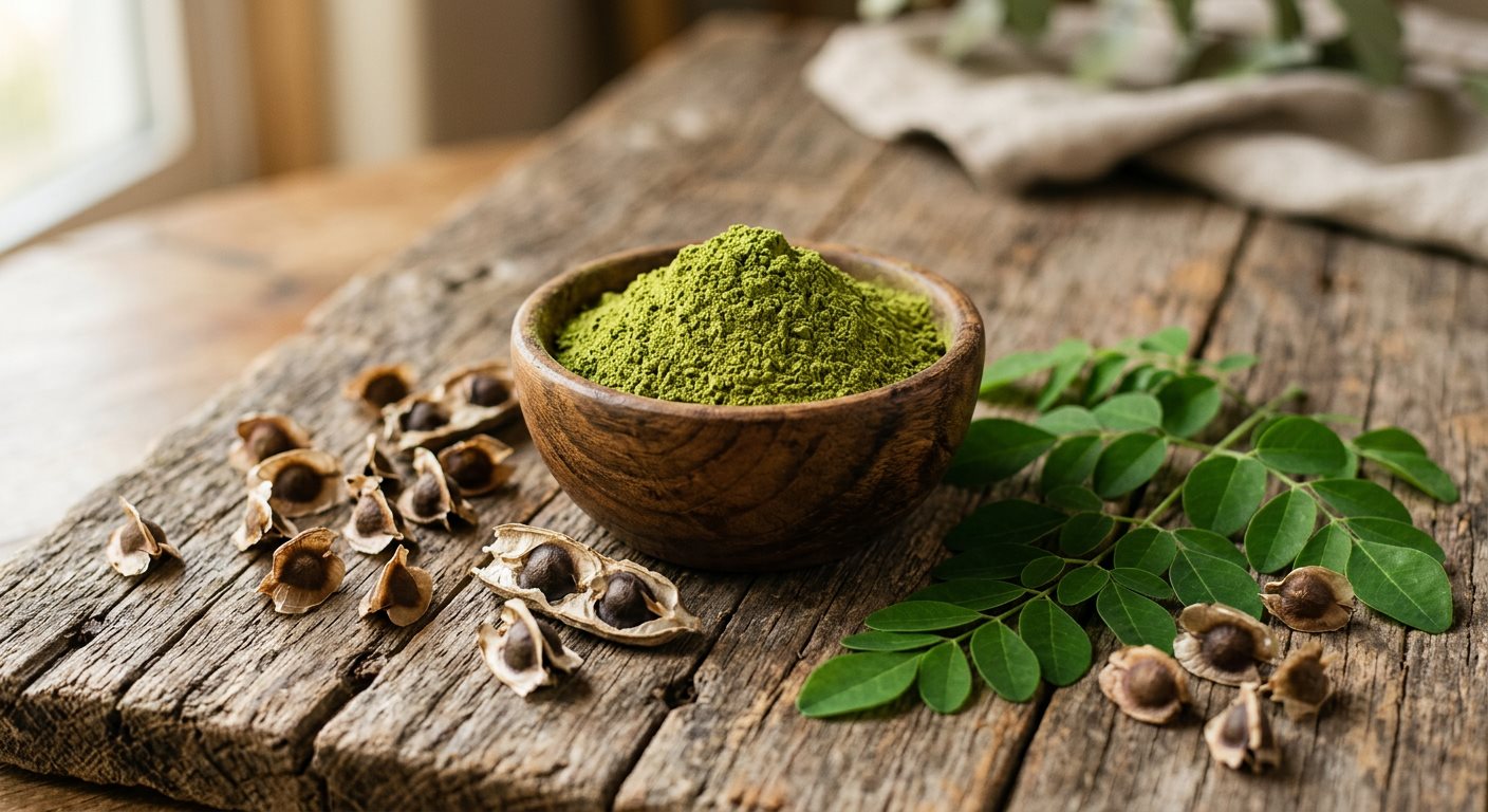 Moringa powder with seeds
