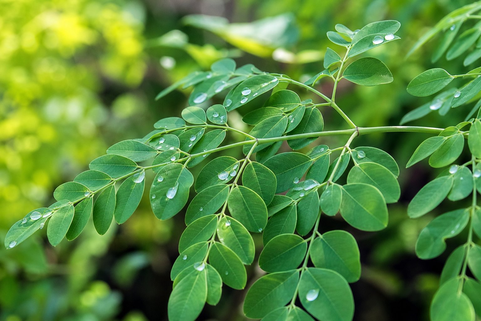 Fresh moringa leaflets